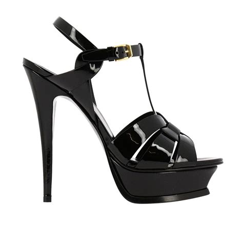 ysl tribute black sandal|ysl tribute stiletto sandals.